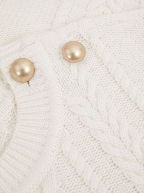 Wool-Cashmere Cable Knit Jumper in Cream