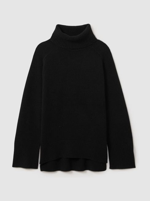 Black cashmere roll neck store