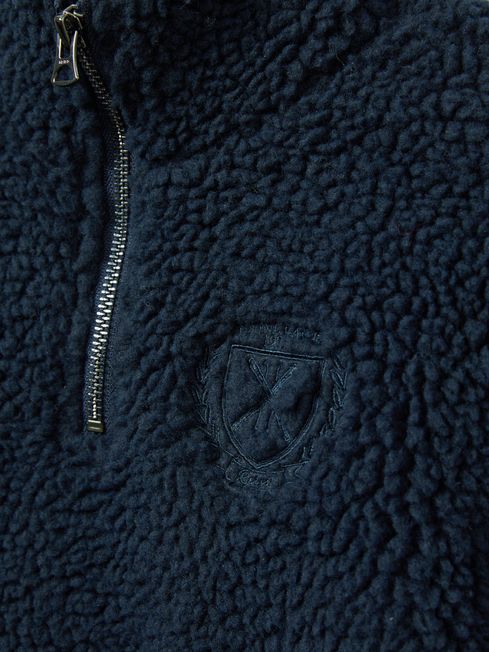 Logo Embroidered Fleece Sweatshirt in Navy