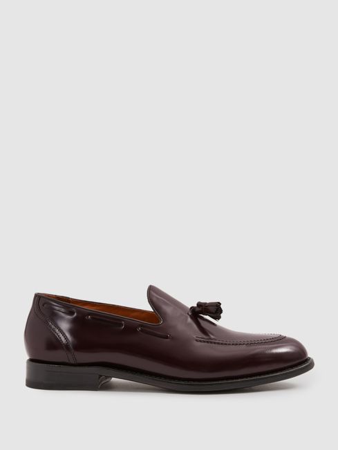 Reiss Oxblood Clayton Tasselled Suede Loafers