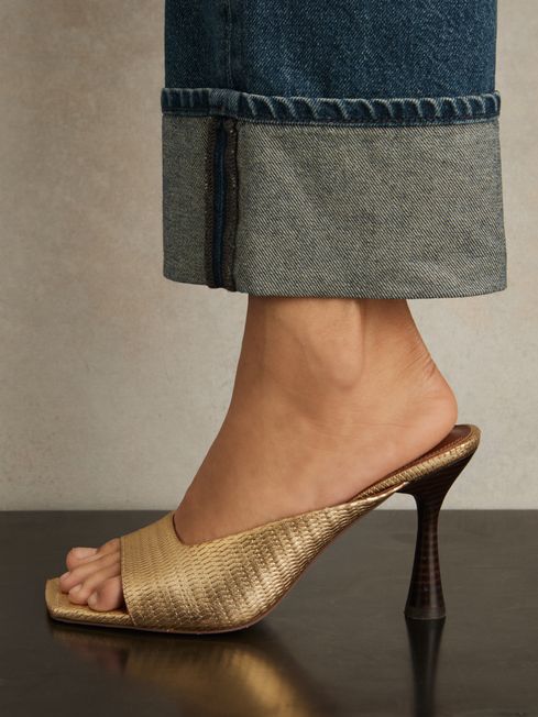 Gold mules womens store