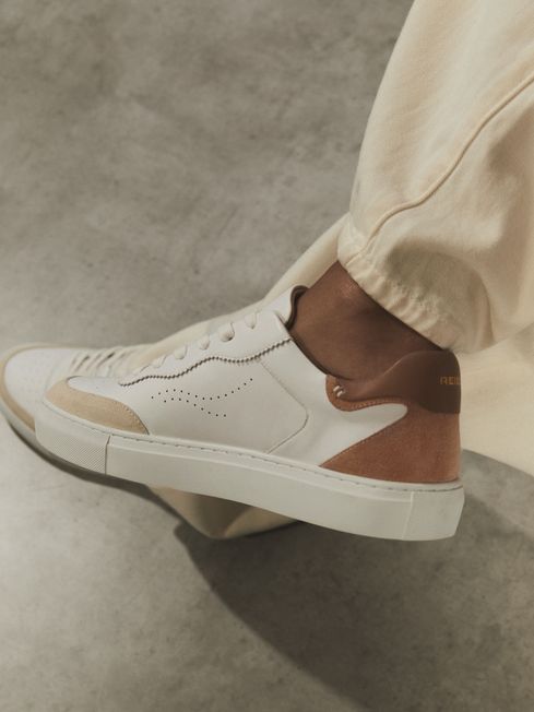 Nude and white trainers deals