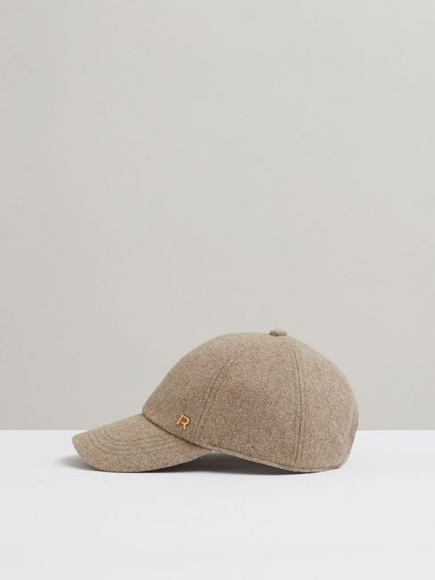 Reiss Taupe Fiona Wool Blend Flannel Baseball Cap