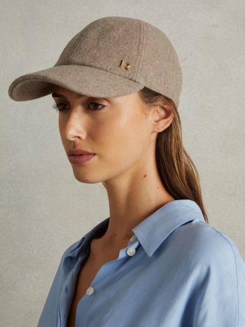 Reiss Fiona Wool Blend Flannel Baseball Cap REISS Rest of Europe