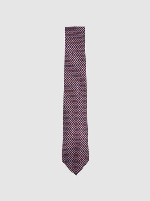 Reiss Bordeaux Mondello Silk Floral Print Tie