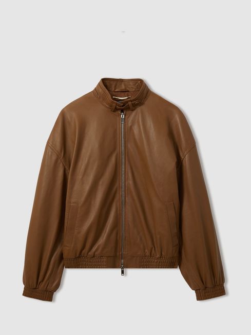 Reiss tan leather jacket hot sale
