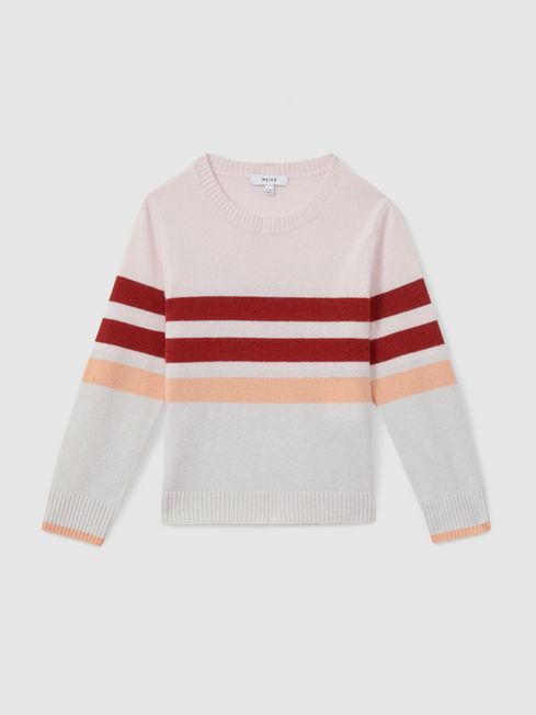 Reiss Audrey Wool Blend Striped Crew Neck Jumper REISS Rest of Europe