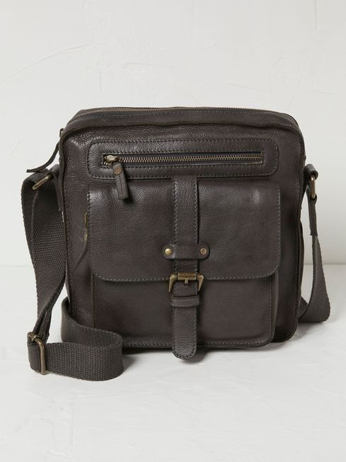 Bramdean Grey Leather Crossbody Bag