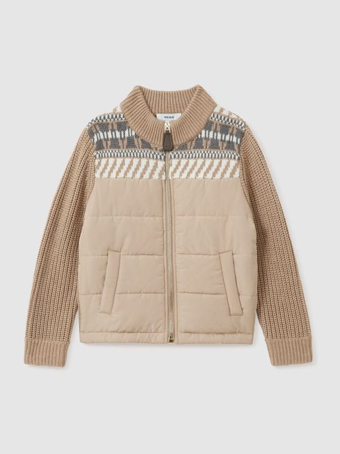 Quilted funnel neck jacket clearance