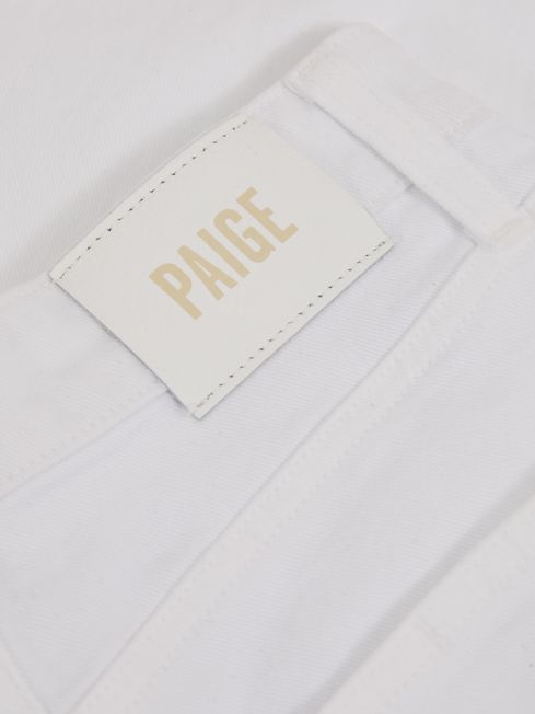 Paige Wide Leg Raw Hem Cropped Jeans
