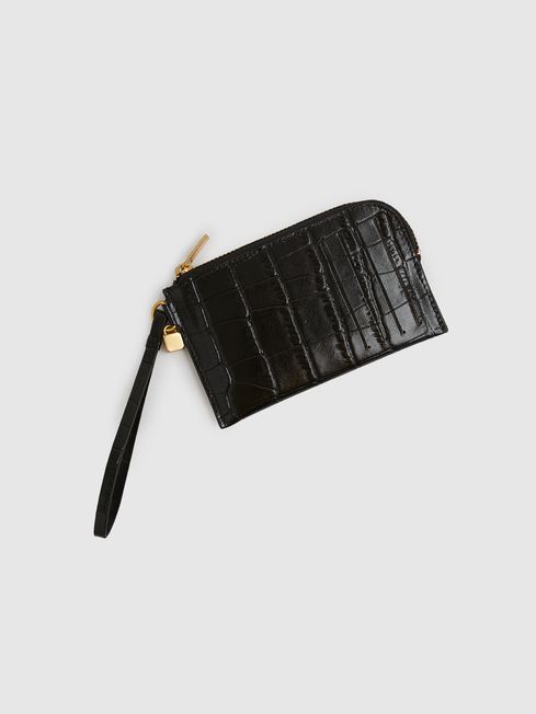 Leather Coin Purse in Black