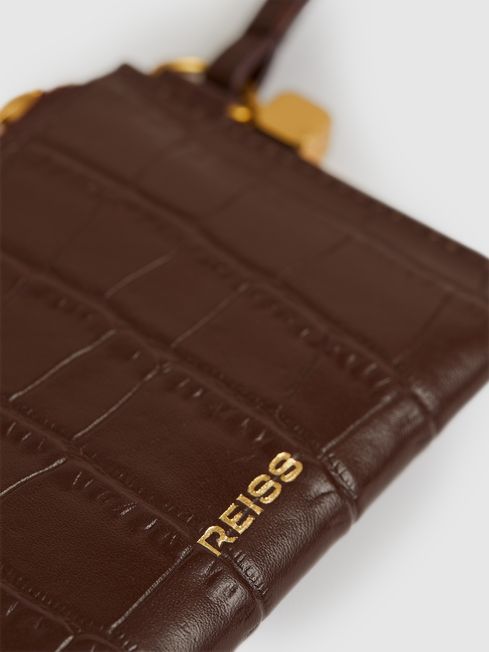 Reiss Oxblood Gloria Leather Coin Purse