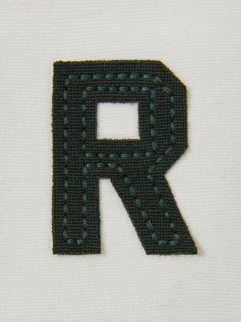 Reiss White/Emerald Green Austin 3-9 yrs Interlock Jersey Colourblock Hoodie