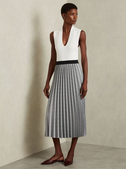 Pleated midi skirt 00 shop