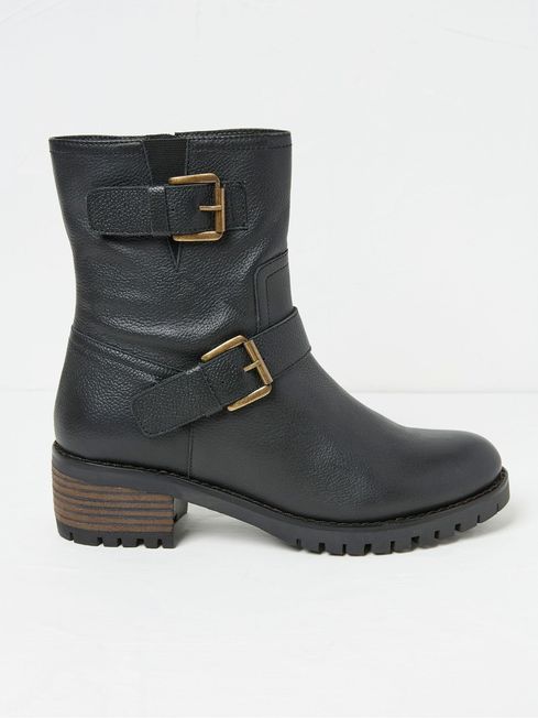 Liberty Black Biker Boots FatFace Ireland