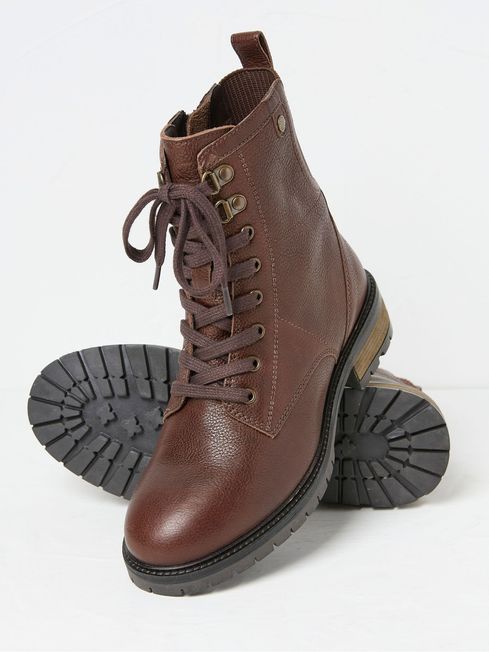 Margot Brown Lace Up Boots