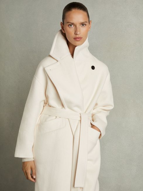 White coat womens wool on sale