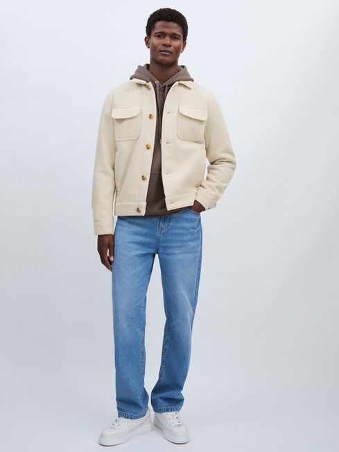 Les Deux Hybrid Jacket With Wool in Ivory REISS Ireland