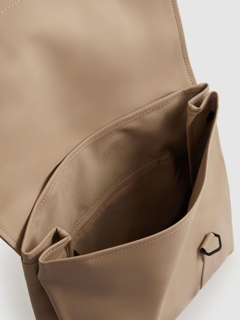 Rains Waterproof Carabiner Clasp Backpack in Sand REISS USA