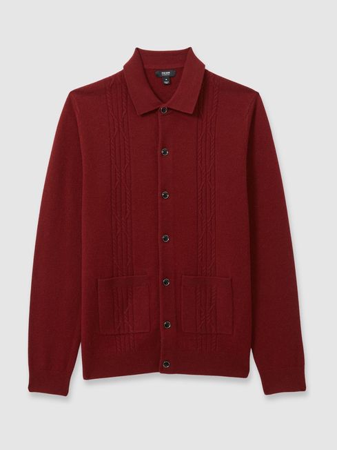 Knitted red cardigan online