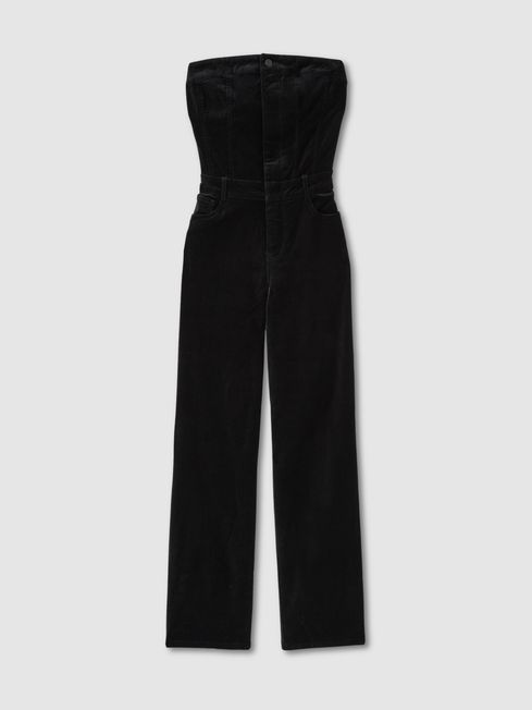 Strapless velvet jumpsuit new arrivals