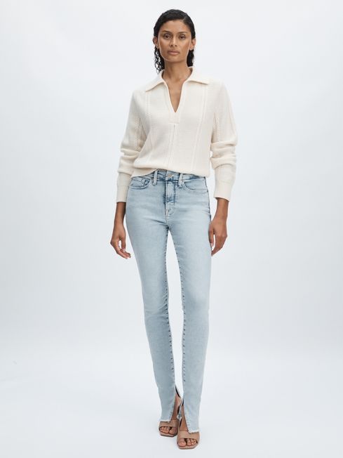 Good American Light Blue Good American Split-Hem Skinny Jeans