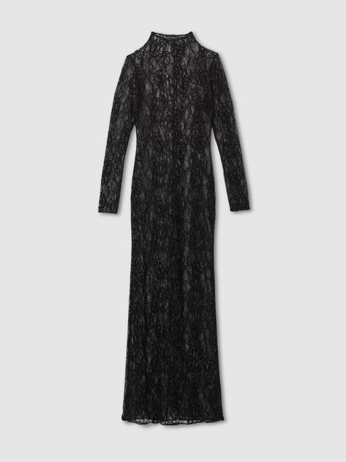 Good American Lace Maxi Dress in Black REISS Germany