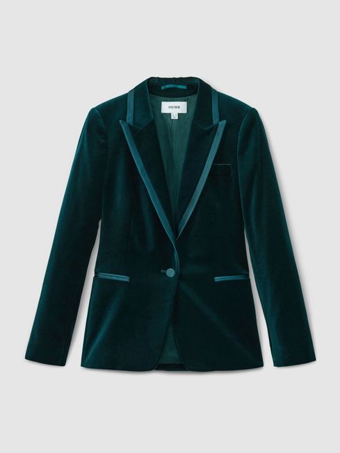 Massimo dutti green velvet blazer store