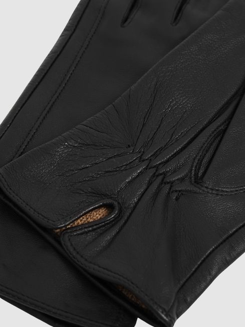 Reiss Black Giselle Leather Gloves