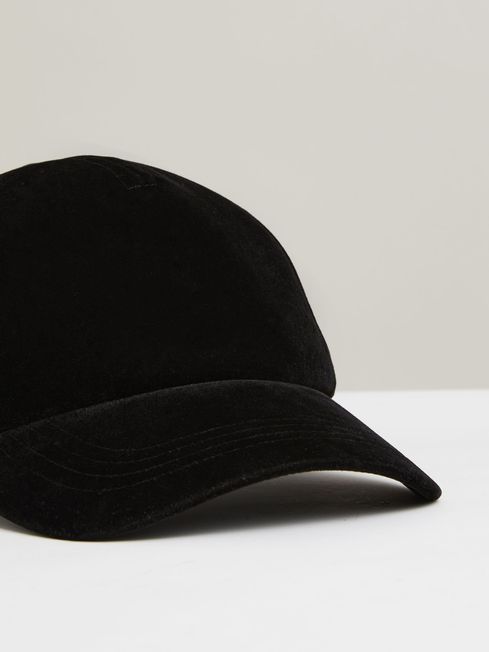 Black velvet baseball cap sales