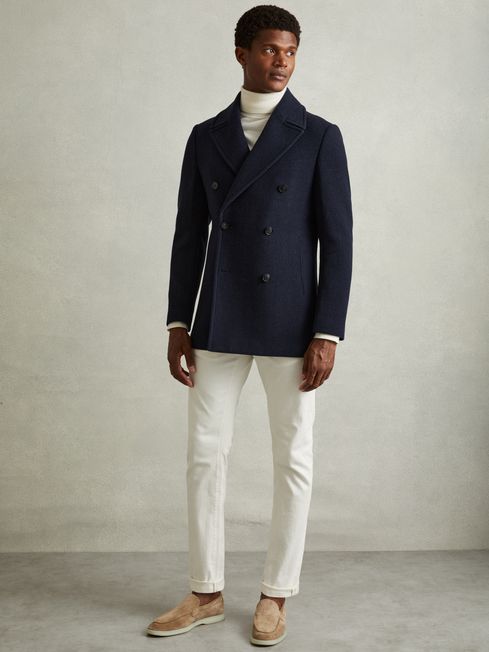 Wool double breasted peacoat discount