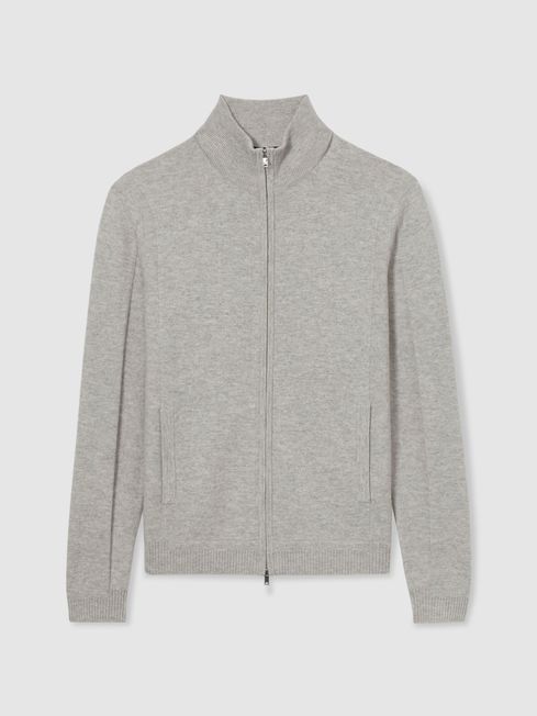 Grey zip up cardigan clearance