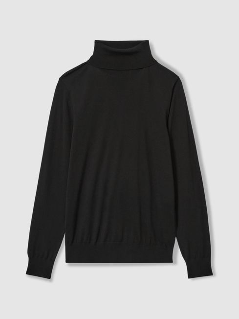 Reiss Les 100 Ciels Noble Wool Roll Neck Jumper in Black REISS Germany