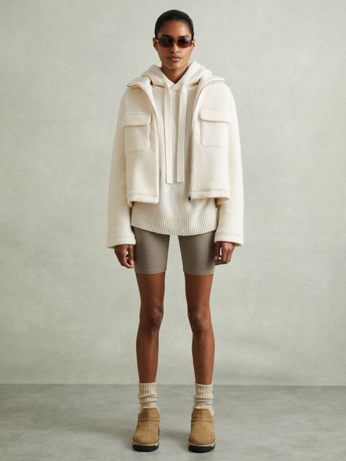 Cream cashmere hoodie clearance