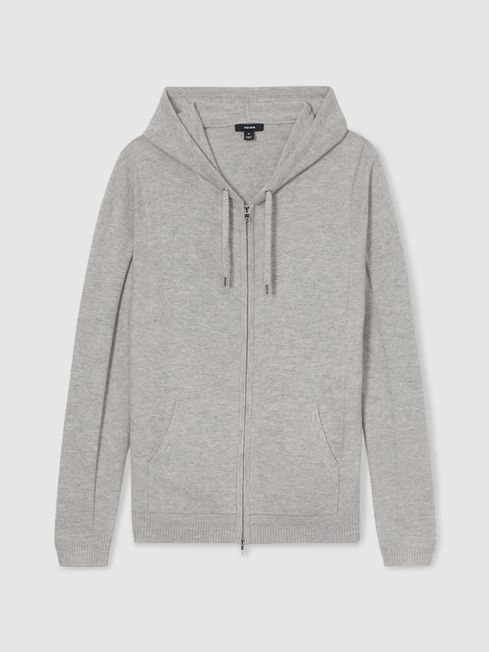 Zip front cashmere hoodie on sale