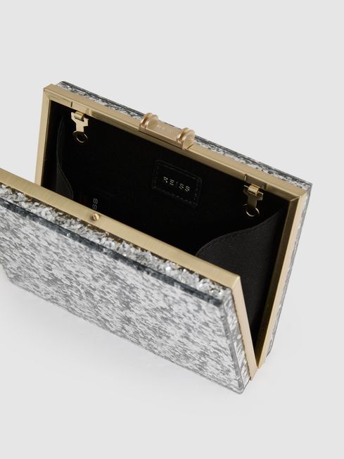 Glitter box clutch bag deals
