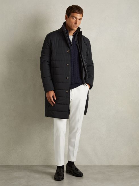 Reiss Patrick Longline Quilted Shell Coat with Inner Gilet REISS Rest of World