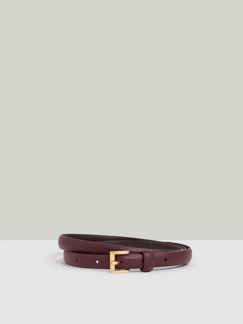 Reiss Oxblood Holly Leather Skinny Belt