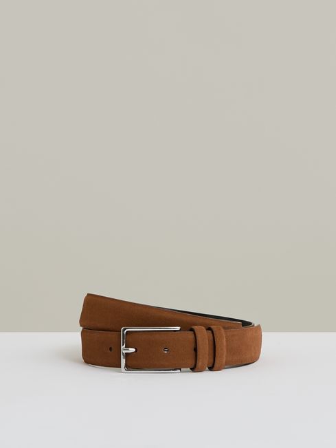 Reiss Light Tan Dante Suede Belt