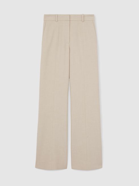 Reiss Neutral Athena Petite Flared Tailored Trousers