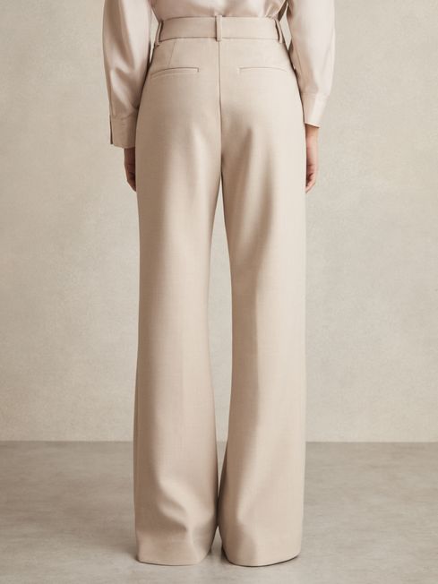 Reiss Neutral Athena Petite Flared Tailored Trousers