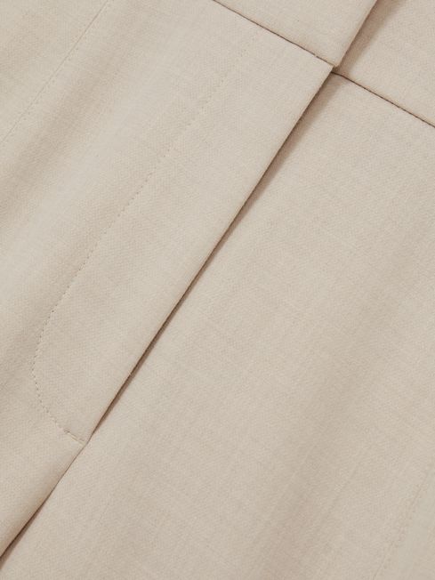 Reiss Neutral Athena Petite Flared Tailored Trousers