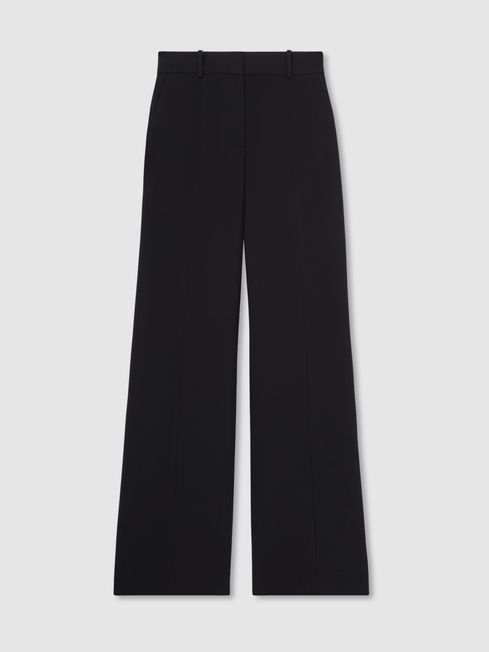 Reiss Navy Athena Petite Flared Tailored Trousers