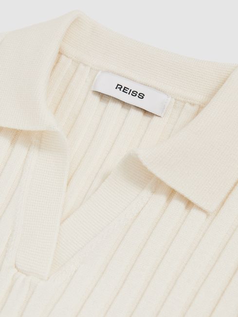 Reiss Ivory Poppy 4-9 yrs Rib Knit Polo Top