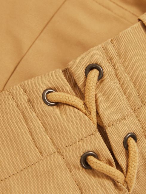 Reiss Tan Clement Cotton Lace-Up Shorts