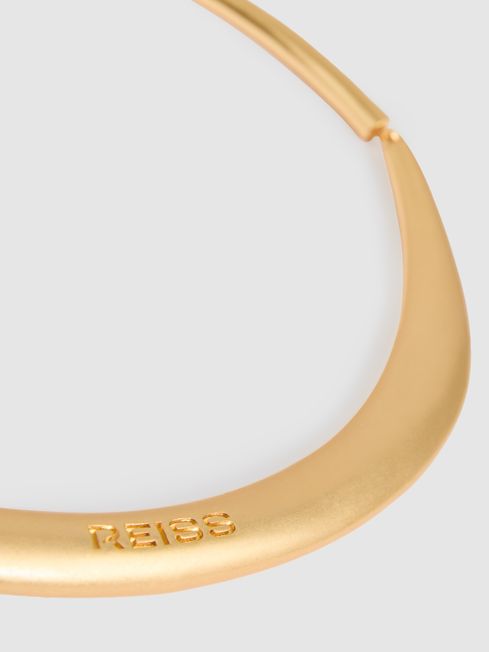 Reiss Gold Tone Poppy Polished Curve Choker