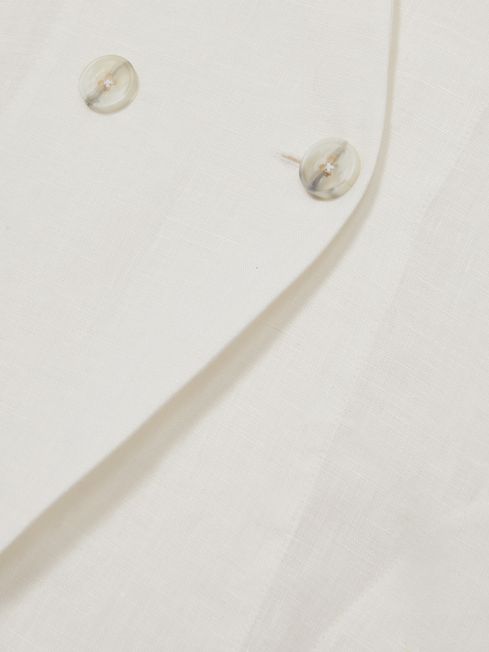 Reiss Ivory Whitney Linen Button-Front Waistcoat
