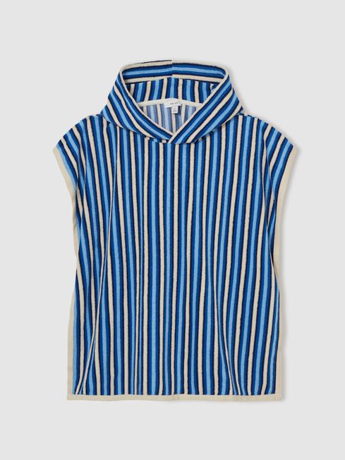 Reiss Blue Multi Pico 3-9 yrs Stripe Hooded Towel Cape