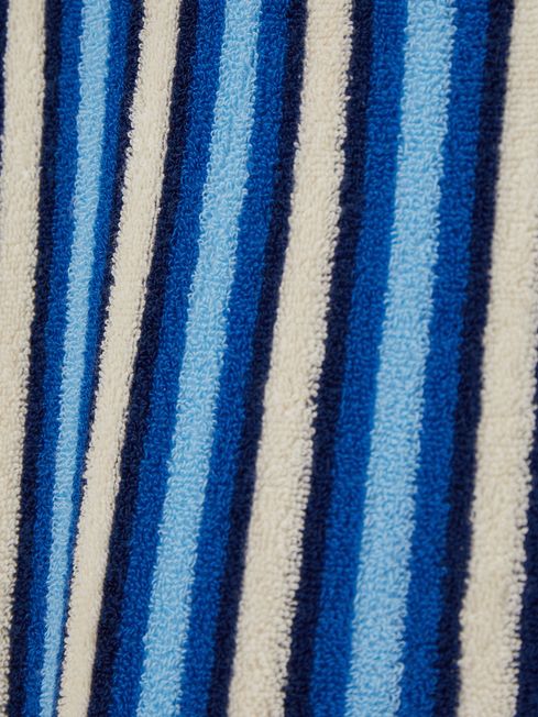 Reiss Blue Multi Pico 3-9 yrs Stripe Hooded Towel Cape