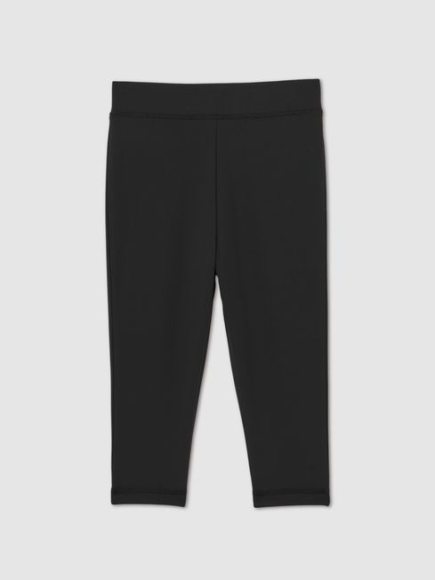 Reiss Black Raye Three-Quarter Length Leggings